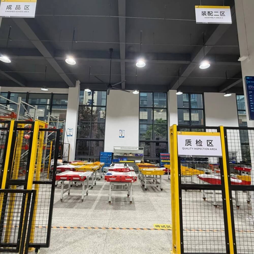 Dedicated quality inspection and final assembly area inside our vertically integrated manufacturing facility, ensuring zero-defect production for all outdoor structures.