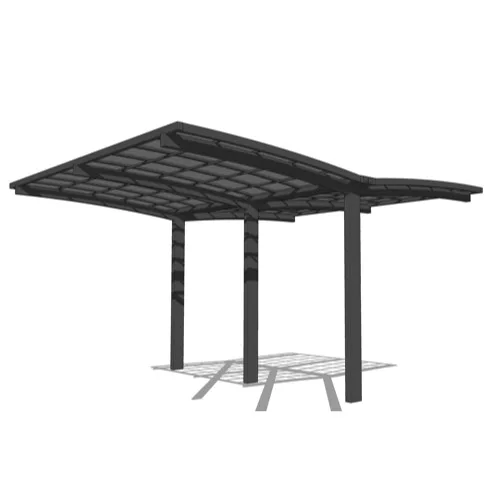 A 3D structural engineering render of an aluminum carport framework, demonstrating the fully customizable dimensions and modular architecture for bespoke wholesale projects.
