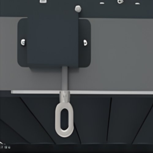 Close-up of the heavy-duty manual hand-crank ring and concealed gearbox mechanism used for smoothly adjusting the aluminum pergola louvers.